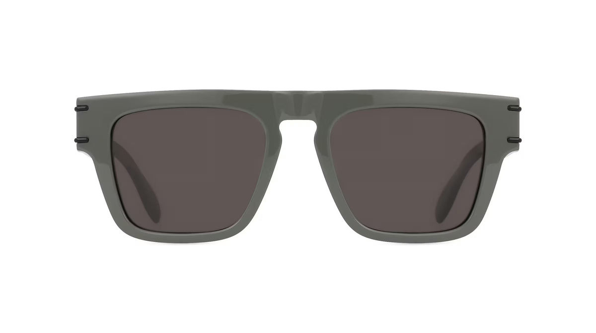 Alexander McQueen AM0397S Sonnenbrille, Vollrand, Quadratisch, Kunststoff, Herren, grün, grau - Bild 1