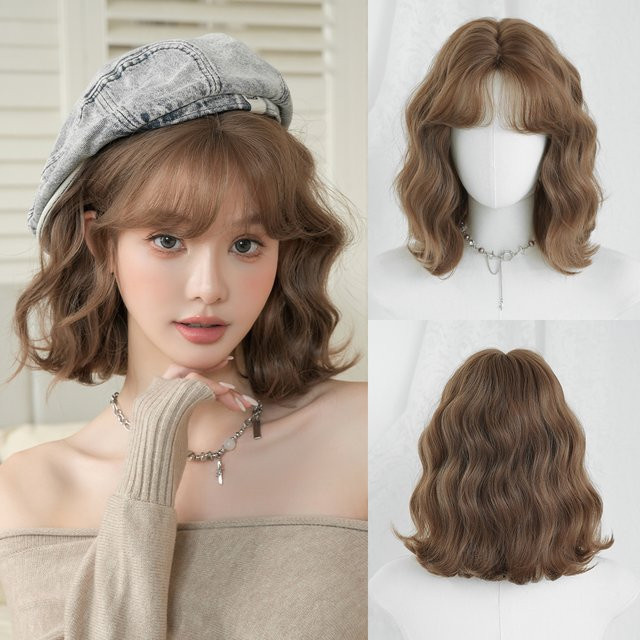 7JHH WIGS Wasserwellen-Perücke, Honigbraun, Damen, Synthetisch - Bild 1