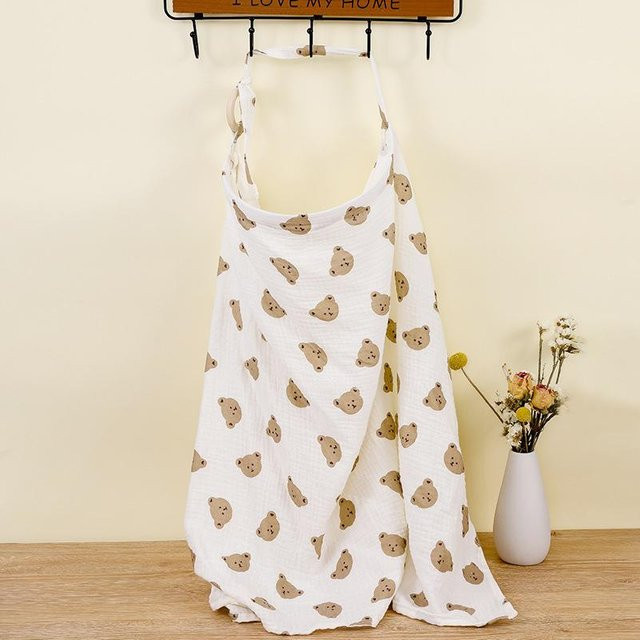 Binchi Fitness Atmungsaktives Stilltuch aus Baumwolle in Weiß, B: 100 cm, H: 65 cm - Bild 1
