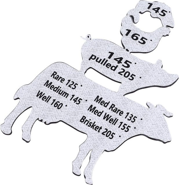 Fleischtemperatur Magnet aus Acryl mit Leitfaden für die ideale Innentemperatur von Rind, Schwein, Huhn und Fisch – Grillzubehör für dein BBQ und Kochen - Bild 1
