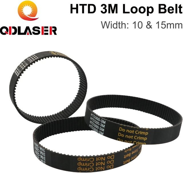 QDLASER HTD 3M Geschlossener Zahnriemen aus Gummi in Schwarz für CO2-Laser-Gravur- und Schneidemaschinen - Bild 1