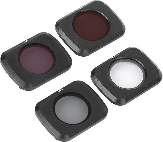 Junestar Objektivfilter-Set für DJI Mavic Air2 mit CPL, UV, ND4 und ND8 Filtern in Schwarz - Bild 1