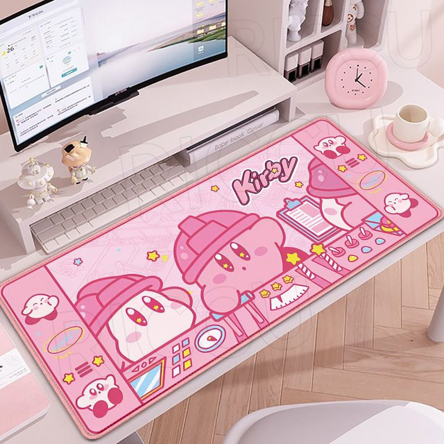 Potdemiel XXL-Schreibtischunterlage mit Cartoon K-Kirby Motiv als HD-Druck-Mauspad und Laptop-Schutzmatte - Bild 1