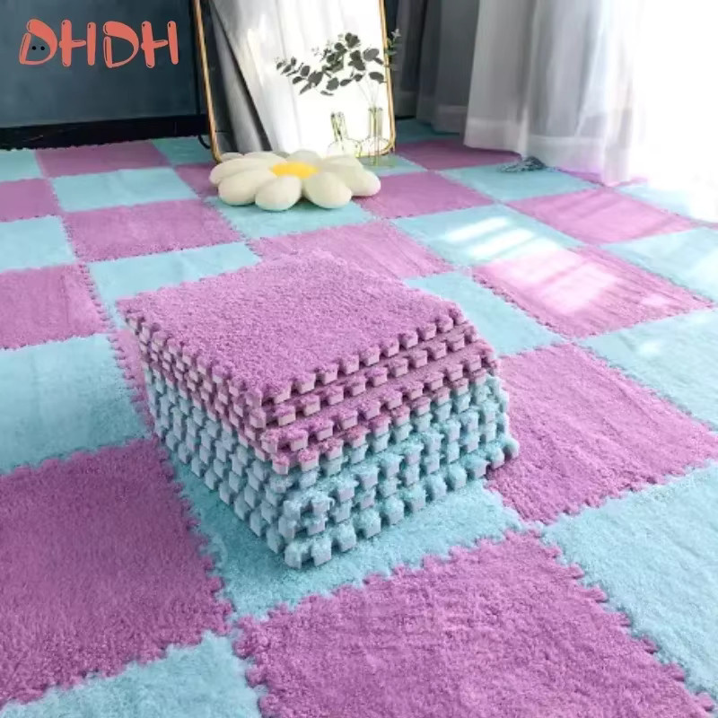 DHDH Puzzles Teppich als weiche Plüschmatte für das Kinderzimmer, lila, H x B x T: 1 x 30 x 30 cm - Bild 2