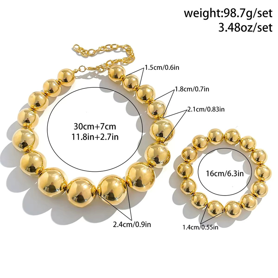 Ingemark Schmuck Set, Halskette, Armband, Perle, Gold, Messing, Damen - Bild 2