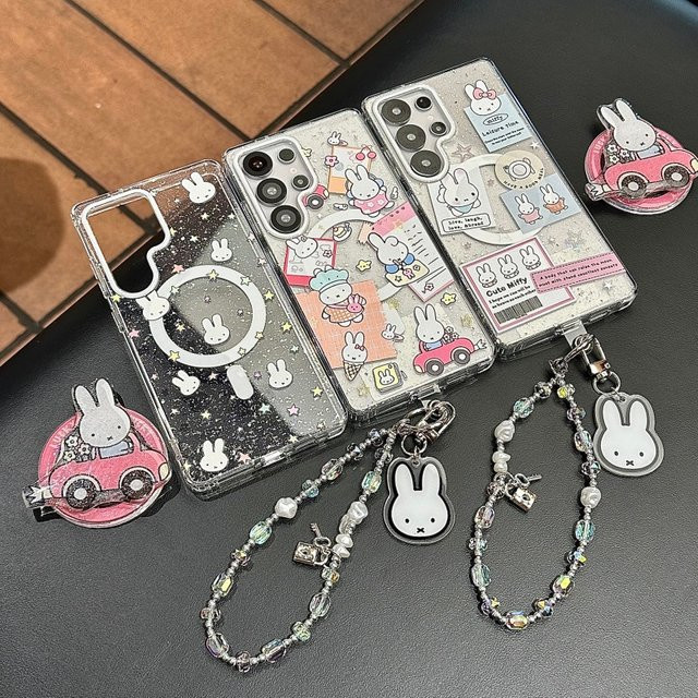 Miffy Cartoon Auto MagSafe Kabellose Lade-Handyhülle für Samsung S23 S24 S25 S26 Ultra Plus Magnetische Abdeckung - Bild 1