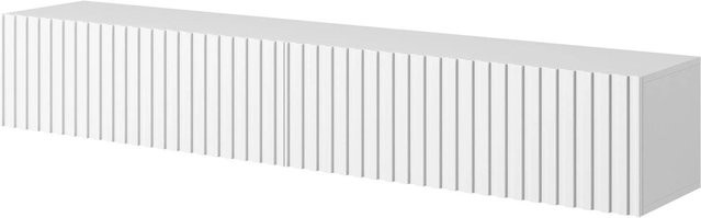Selsey TV-Hängeboard Telire in Weiß mit Lamellen-Design, Breite: 175 cm - Bild 1