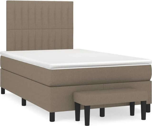 vidaXL Boxspringbett mit Matratze Hybrid-Design in Taupe, B/T: 120 x 200 cm - Bild 1