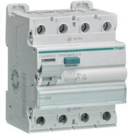 Hager FI-Schutzschalter CGA684D RCD 4polig 100A 0,5A 400V in Blau und Weiß - Bild 1