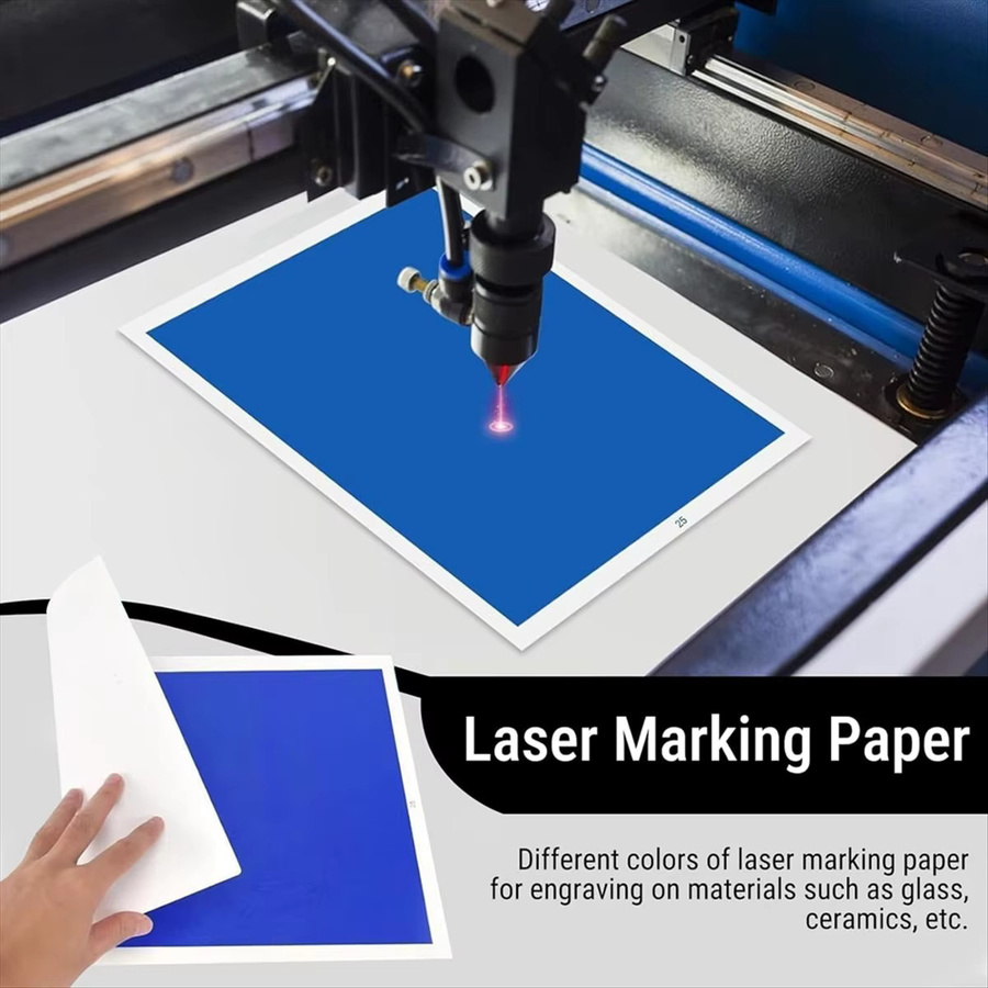 BAAQ 3 Blatt farbiges Lasergravur-Markierungspapier für CO2- Dioden- und Faserlaser, Mehrfarbig, Breite: 27 cm, Höhe: 39 cm - Bild 4