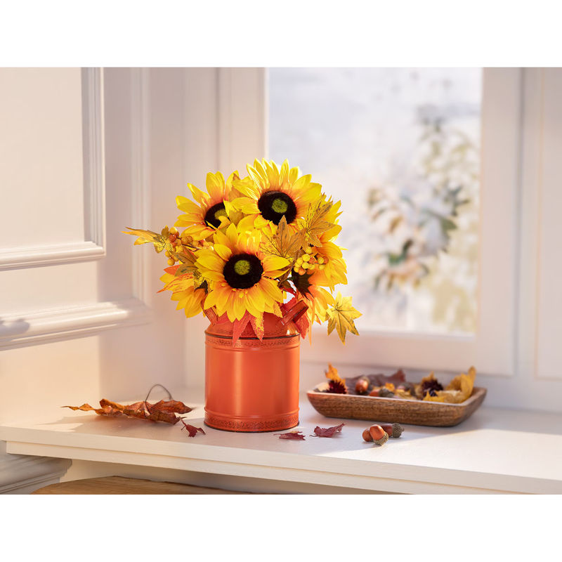 Herbstliches Gesteck Sonnenblumen-Traum von viva domo in Orange und Gelb - Bild 2