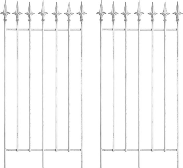DELUKE Rankgitter FREYA 2er Set aus Metall in Antik-Weiß als Rankhilfe für Kletterpflanzen im Garten, B/T/H: 50 x 0,7 x 100 cm - Bild 1