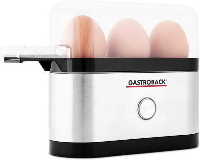 Gastroback Design Eierkocher mit Auto-Shutoff in Silber, Schwarz und Transparent - Bild 1