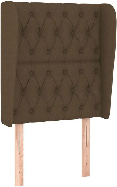 vidaXL Kopfteil mit Ohren in Dunkelbraun aus Stoff, B/T/H: 83 x 23 x 128 cm - Bild 1