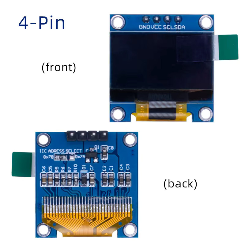 WAVGAT 0,96 Zoll OLED Displaymodul 128x64 mit I2C Kommunikation in Weiß, Blau und Gelb-Blau für Arduino - Bild 4