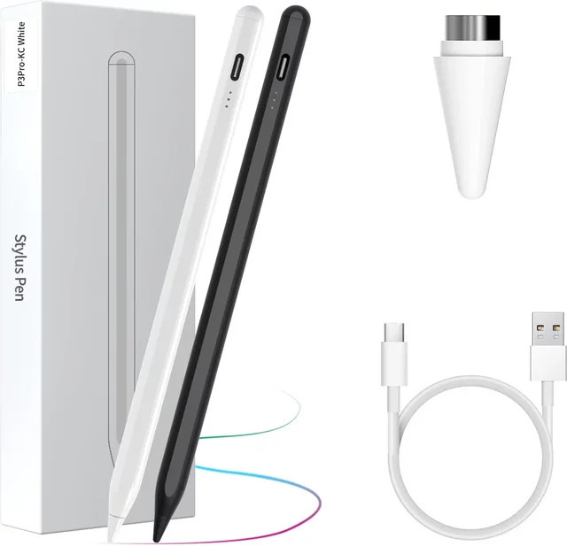 Basix Universeller Stylus-Stift in Weiß für Android und iOS, Kapazitiver Touchscreen-Stift für Mobiltelefone und Tablets mit Schnellladefunktion - Bild 1