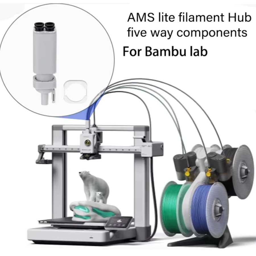 Bamboo Lab Filament-Hub FiveWay-Splitter für AMS Lite in Grau oder Weiß - Bild 3
