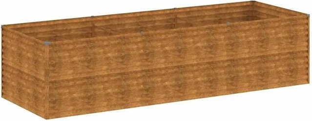 DELUKE Hochbeet AKSEL aus Cortenstahl in Braun, Metall-Pflanzenbeet für Gemüse und Blumen, B/T/H: 290 x 100 x 69 cm - Bild 1