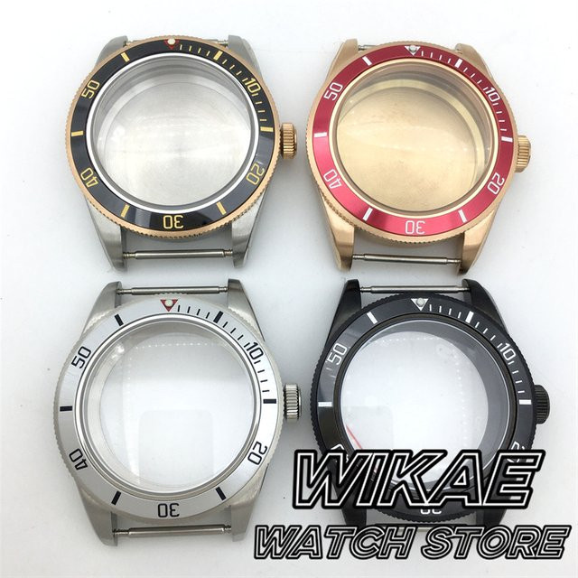 Uhrengehäuse Edelstahl, 39 mm, Schwarz-Silber-Roségold, Saphirglas - Bild 1