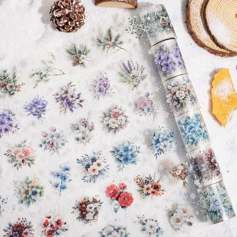 Leaffei Winter Flower Sea Series Washi Tape aus PET mit 6 Designs in Multicolour für Scrapbook und Tagebuchalbum - Bild 3