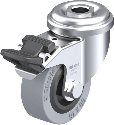 Blickle LRA-VPA 50G-FI Lenkrolle mit Feststeller aus Stahl und Kunststoff, Farbe: Grau/Schwarz/Silber, Rad-Durchmesser: 50 mm, Tragfähigkeit: 40 kg - Bild 1