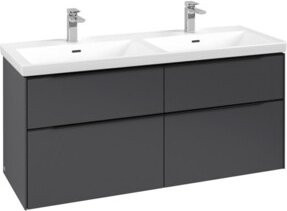 V&B Waschtischunterschrank Subway 3.0 in Graphitgrau, B/T/H: 127,2 x 56,6 x 47,8 cm - Bild 1