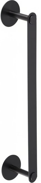 Relaxdays Handtuchhalter aus Edelstahl und Aluminium in Schwarz, selbstklebend ohne Bohren, B: 40,5 cm, H: 7 cm, T: 5,5 cm - Bild 1