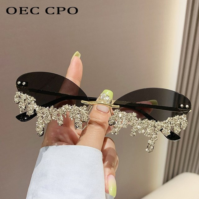 OEC CPO Sonnenbrille, randlos, oval, Metall, schwarz, Damen - Bild 1