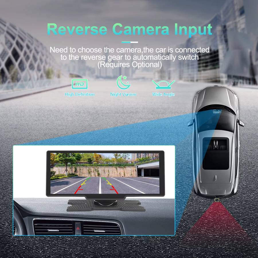 Podofo Smart-Multimedia-Player für das Auto mit 10,26 Zoll HD Display, kabellosem Apple CarPlay, Android Auto, Airplay und Bluetooth in Schwarz - Bild 6