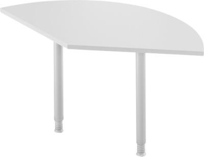SSI Schäfer Ansatztisch 135 Grad in Lichtgrau und Weißalu, B/T: 80 x 80 cm - Bild 1