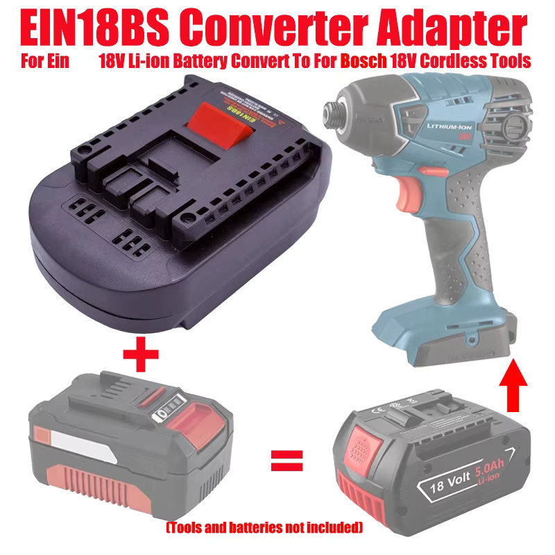 ALASICKA Akku-Adapter für 18 V Li-Ionen-Akkus, passend für Makita, Dewalt, Milwaukee, Bosch und Parkside, Farbe: Schwarz - Bild 2