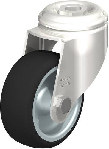 Blickle LKRXA-PATH 80G Lenkrolle aus Edelstahl in Schwarz und Silber mit 80 mm Rad-Durchmesser und einer Tragfähigkeit von 120 kg - Bild 1