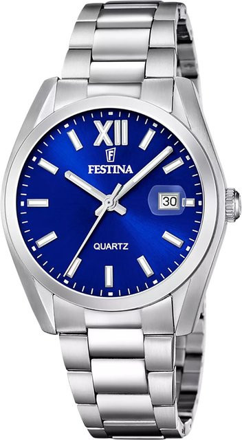Festina Herrenuhr, Quarz, Edelstahl, Blau, 40 mm, 5 ATM - Bild 1