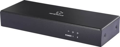 Renkforce RF-DVIS-200 DVI-Splitter für die interne Verwendung in Schwarz mit Ultra HD-Unterstützung bis 3480 x 2160 Pixel - Bild 1