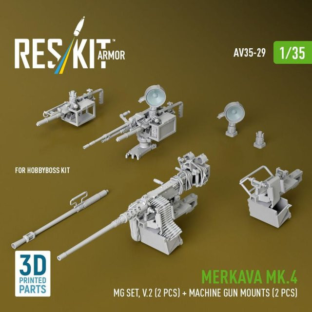 HobbyBoss Merkava Mk.4 - MG set, V.2, 4-teiliges Set, 3D Printed - Bild 1