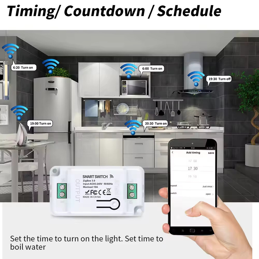 Tuya Zigbee 3.0 Intelligenter Schalter-Controller für 1/2/3 Gruppen mit kabelloser Touch-Fernbedienung in Weiß - Bild 5