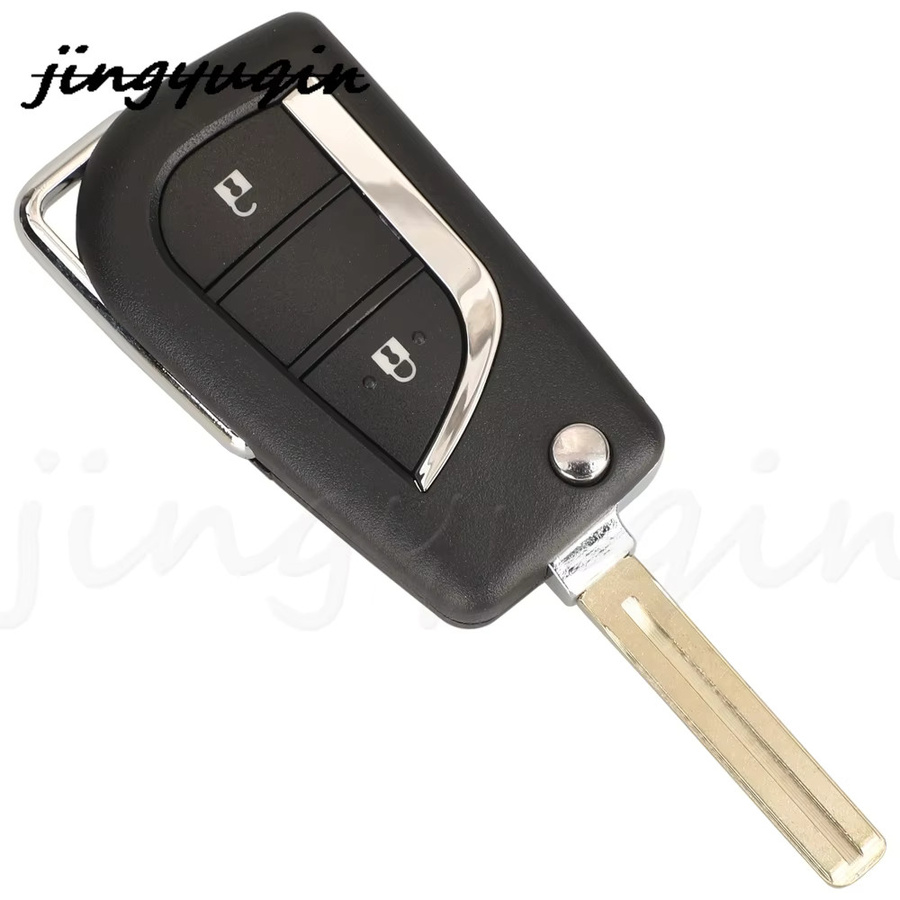 Jingyuqin Smart Remote Auto Schlüsselanhänger BA2TA 2 Tasten Klappschlüssel 433 MHz 8A Chip für Toyota Hilux 2015 - 2020 und Yaris Cross, Schwarz - Bild 3