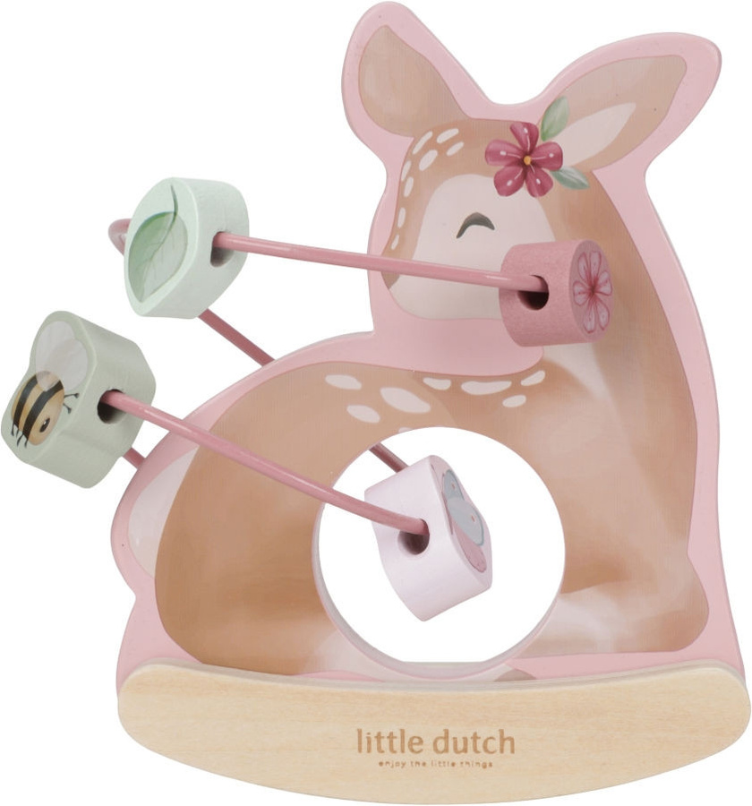 Little Dutch Fairy Garden Wackeltier Hirsch, rosa, Holz - Bild 1
