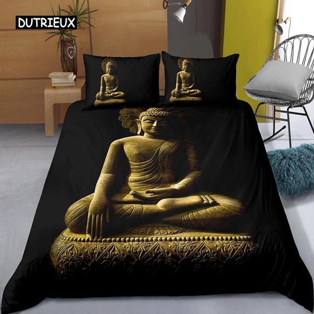 Bettwäscheset Buddha Mandala Design von Binchi Outdoor Product in Bunt, Boho Stil, Material Polyester, Breite: 140 cm, Höhe: 210 cm - Bild 1
