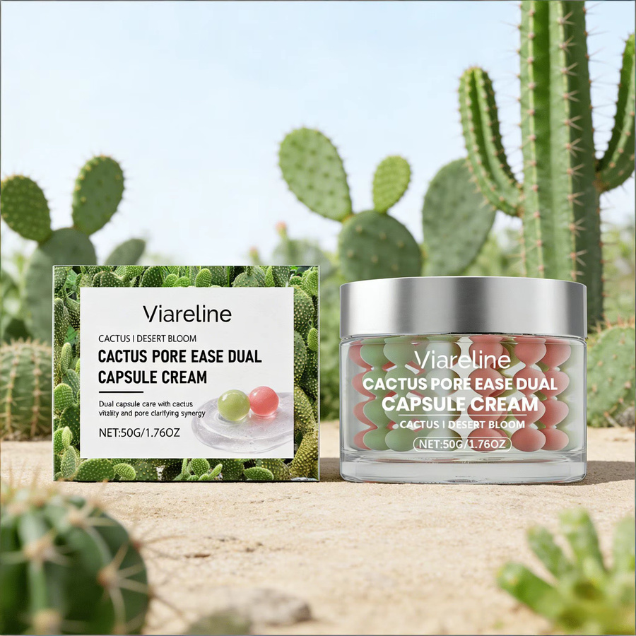 VIARELINE Kaktus-Kapsel-Creme, Nacht-Gesichtspflege-Essenz, 50g, reife Haut - Bild 2