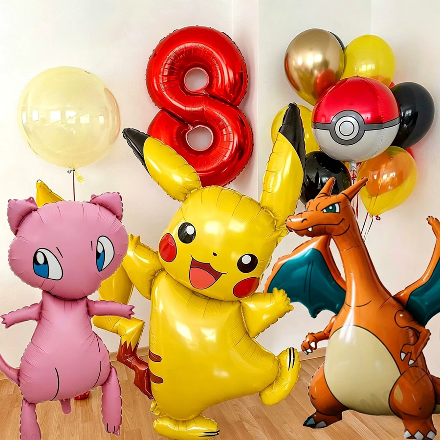 Bandai Pokemon-Serie Ballon, Pikachu Charizard Mew Anime-Figur, Partydekoration Zubehör - Bild 2