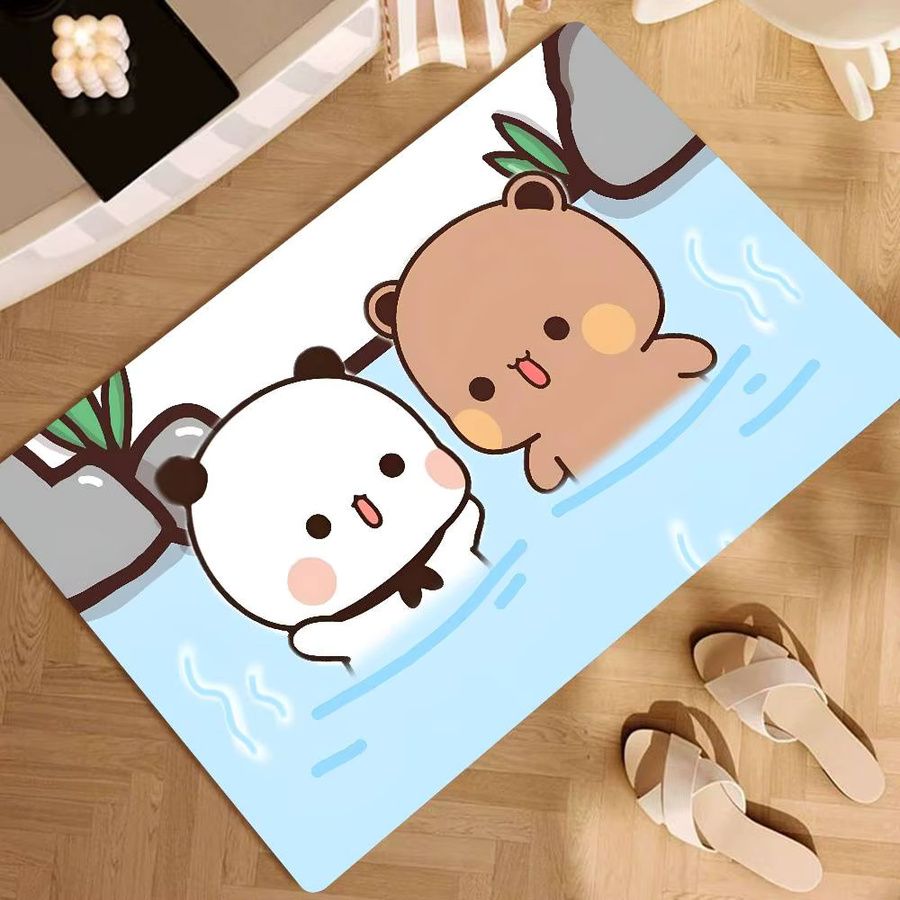 Yier Bubu Bodenmatte mit Cartoon Bären-Motiv rutschfest für Wohnzimmer, Küche oder Bad - Bild 3