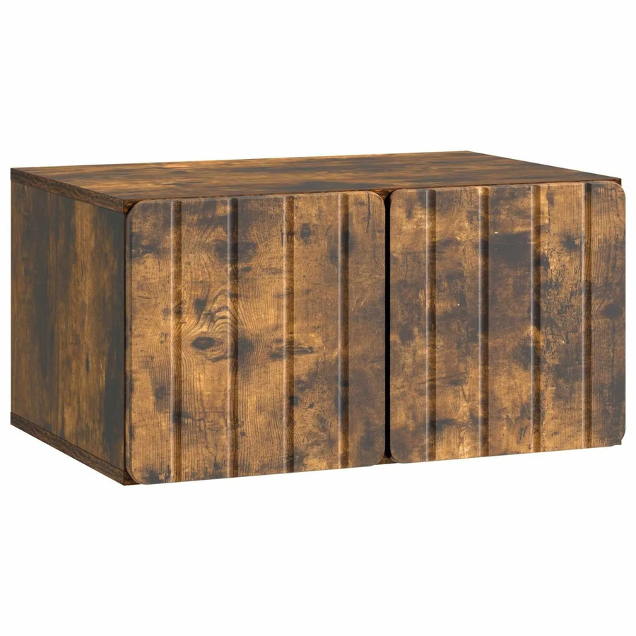 vidaXL Wandmontierter TV-Schrank in Geräuchert Eiche, Modernes Design, B/H/T: 59,5 x 41 x 30 cm - Bild 2