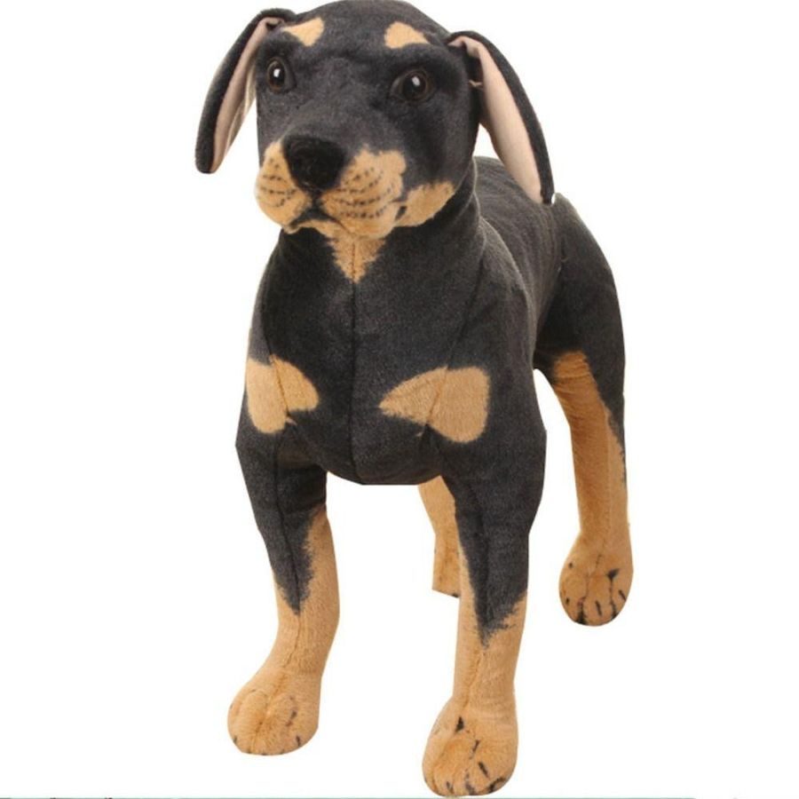Fulaida Plüschtier Hund in Schwarz, lebensechtes Stofftier als stehende Dekoration, Höhe: 38 cm - Bild 6