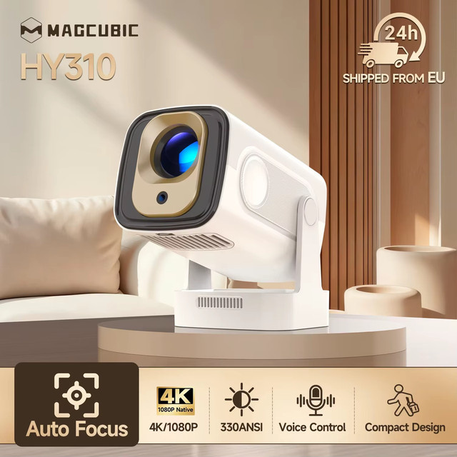 Magcubic HY310 Mini-Projektor mit Autofokus, 4K HD Unterstützung, 1080P Full HD, Android 11, 330 ANSI, Tragbares Kino in Weiß - Bild 1