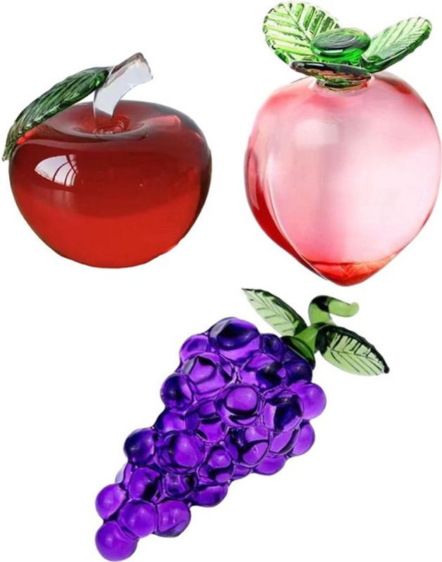Dekorative Obstfigur aus Glas von homyl in Rot als Briefbeschwerer und Kunsthandwerk für Tisch, Büro oder Heimdekoration - Bild 1