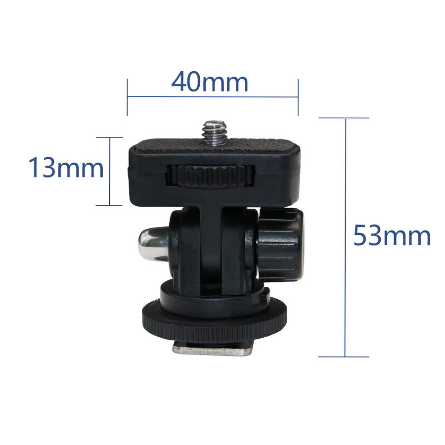 SZKOSTON Kamera-Blitzschuh-Handyhalterung Adapter Clip mit flexiblem Stativrahmen für iPhone, Samsung und DSLR-Kameras wie Canon, Nikon oder Sony in Schwarz - Bild 3