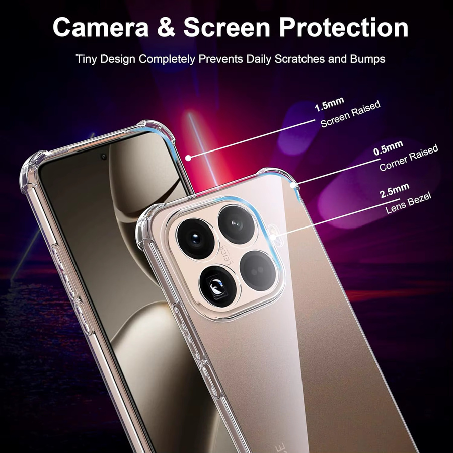 Set aus 2 transparenten, stoßfesten TPU-Handyhüllen und gehärtetem Glas mit Anti-Blau-Schutz für Xiaomi 15T Pro und Xiaomi 15T - Bild 2
