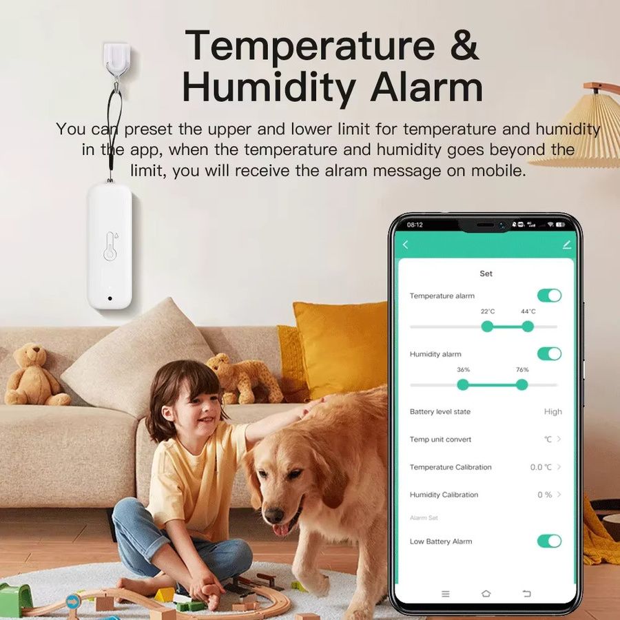 Tuya Smart WiFi Temperatur und Feuchtigkeit Sensor IP65 wasserdicht mit SmartLife App Steuerung und Alexa Integration in Schwarz oder Weiß - Bild 2