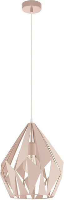 Eglo Pendelleuchte Carlton-P in Apricot, moderne 1-flammige Deckenleuchte aus Metall, Durchmesser: 31 cm - Bild 1